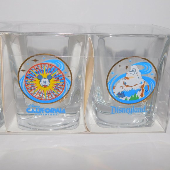 Disney California Adventure Disneyland Square Shot Glass Set 4 - NEW - Picture 3 of 4